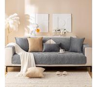 Leaf Jacquard Sofa Cover Thick Velvet Couch Covers L/U Shaped Sectional Couch Covers Non-Slip Washable Sofa Slipcover for 3 2 4 Cushion Couch Furniture Protector,Grayb,70 * 90cm/27.6 * 35.4in(Graya,70