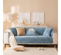 Leaf Jacquard Sofa Cover Thick Velvet Couch Covers L/U Shaped Sectional Couch Covers Non-Slip Washable Sofa Slipcover for 3 2 4 Cushion Couch Furniture Protector,Grayb,70 * 90cm/27.6 * 35.4in(Blueb,70