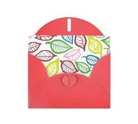Leaf Lines - Elegante tarjeta de felicitación de papel perlado para Navidad, tarjeta de bendición, cumpleaños, día de San Valentín
