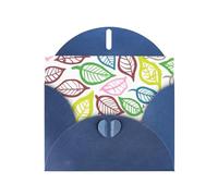 Leaf Lines - Elegante tarjeta de felicitación de papel perlado para Navidad, tarjeta de bendición, cumpleaños, día de San Valentín