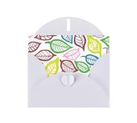 Leaf Lines - Elegante tarjeta de felicitación de papel perlado para Navidad, tarjeta de bendición, cumpleaños, día de San Valentín