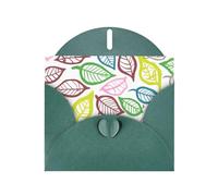 Leaf Lines - Elegante tarjeta de felicitación de papel perlado para Navidad, tarjeta de bendición, cumpleaños, día de San Valentín
