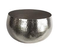 Leaf Maceta Grande de Metal Martillado con Borde Recto, Reflectante, Plateado, 32 cm