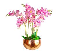 Leaf Maceta Grande de orquídeas Artificiales con Cuenco de Metal XL 70 x 70 cm, 70 x 70 cm