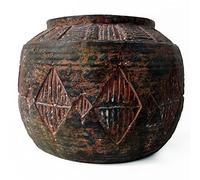 Leaf Macetas Grandes de Fibra de Vidrio, 27 cm de Diamante Azteca