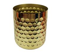Leaf Macetero de Metal con Forma de Panal, Color Dorado, 18 cm x 15,5 cm