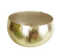 Leaf Macetero Grande de Metal Martillado con Borde Recto, Reflectante, Dorado, Curva de 32 cm