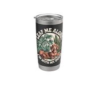 Leaf Me Alone I'm With My Doxie teckel plantas Vaso térmico de acero inoxidable de doble pared