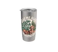 Leaf Me Alone I'm With My Doxie teckel plantas Vaso térmico de acero inoxidable de doble pared
