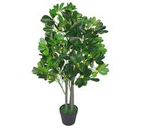 Leaf Planta Artificial Arboricola Evergreen, Verde Oscuro