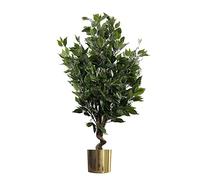 Leaf Planta Artificial Tropical en Maceta de Metal, Materiales Mixtos, Verde Ficus Twist Gold, 110cm