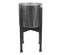 Leaf Soporte Mediano Maceta de Metal 38,5 cm x 18 cm, Negro, Plateado, 38.5cm