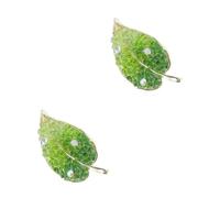 Leaf Trendy Jewelry Vintage Scarf Pin Decoration Fall Brooches Women Metal for Clothes Birthday Brooch Green Diamond