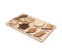Leaf Wooden Jigsaw Puzzle - Learning Toy, Colorful Shape Puzzle Board, Educational Activity For Preschool Children | Leaf Shaped Perplex For Boys Girls Birthday Gift Fun Development