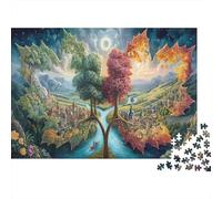 Leaf World 1000Pc for The Whole Family Colorful Tree-Lined River for Women, Gifts for Men & Adults 52x38cm/1000pcs