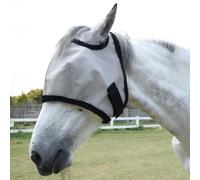 LEAFOREST Máscara de mosca para caballo, protección UV, de malla, sin orejas, para burro, equinos, color gris, completo