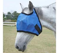 LEAFOREST Máscara de mosca para caballo, protección UV, malla completa sin orejas para burro, equinos, azul real, mazorca