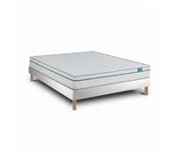 Leafsleep conjunto cloud one con sommier 15 cm branco, 200 x 90 cm, altura 52 cm, colchón viscoelástico firme.