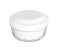 LEAFTOL Estuche de retención para dentaduras postizas con colador, a prueba de fugas, fácil de limpiar y secar, estuche limpiador de retenedor portátil, color blanco transparente