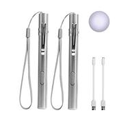 LEAGY 2 Paquetes Bolígrafo de Luz, luz médica, luz de pluma de enfermera, linterna LED recargable por USB, acero inoxidable con clip de bolsillo y cordón para cuidado personal, iluminación
