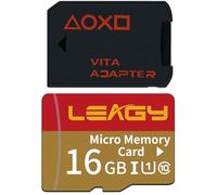 LEAGY Tarjeta de juego SD2Vita V3.0 PSVita con tarjeta micro SD de 16 GB, tarjeta de memoria flash microSDHC UHS-I de alta velocidad con adaptador de tarjeta micro SD PSV para sistema PS Vita 1000