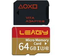 LEAGY Tarjeta de juego SD2Vita V3.0 PSVita con tarjeta micro SD de 64 GB, tarjeta de memoria flash microSDHC UHS-I de alta velocidad con adaptador de tarjeta micro SD PSV para sistema PS Vita 1000