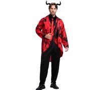 Leajap Disfraz Halloween Demonio Hombre: Disfraz de Diablo para Hombre para Mascarada (XL)