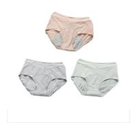 Leak Proof Menstrual Briefs Hipster Postpartum Knickers Cotton Period Panties Teens Girls First Starter Kit Heavy Flow Absorbent Panty Breathable Underwear Pack Of 3 Apricot/Gray/Green 4Xl