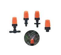 Leak-Proof Pipe Hose Fittings 20 Orange Adjustable Garden Drip Irrigation Atomization Nozzles, Micro-Flow Head Dripper, with Barbed Tee Threaded Connector (Color : C)