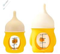 Leak-Proof Squeezable Kitten Bottle, 2025 New Kitten Bottles for Nursing Pet Feeding, Anti-Choking Air Valve for Flow Control for Nursing Puppy Milk (20/80ml 2pcs) (Yellow,20+80ml)