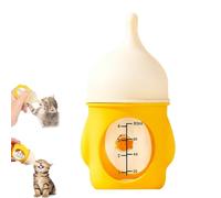 Leak-Proof Squeezable Kitten Bottle, 2025 New Kitten Bottles, for Nursing Pet Feeding Bottle Silicone Dogs Bottles Feedings Kit for Newborn Kittens Puppies Small Animals (Yellow,80ML)