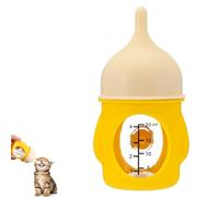 Leak-Proof Squeezable Kitten Bottle, Reusable Pet Feeding Bottle, Anti-Choking Puppy Feeder Design Milk Bottles, for Newborn Kittens, Puppies, Small Animals (Yellow,80ml)
