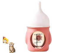 Leak-Proof Squeezable Kitten Bottle, Reusable Pet Feeding Bottle, Anti-Choking Puppy Feeder Design Milk Bottles, for Newborn Kittens, Puppies, Small Animals (Pink,80ml)