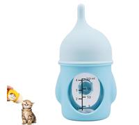 Leak-Proof Squeezable Kitten Bottle, Reusable Pet Feeding Bottle, Anti-Choking Puppy Feeder Design Milk Bottles, for Newborn Kittens, Puppies, Small Animals (Blue,80ml)