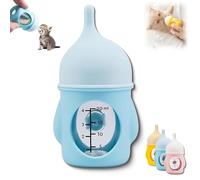 Leak-Proof Squeezable Kitten Bottle, Reusable Pet Feeding Bottle, Pet Silicone Anti-Choking Milk Bottles, Puppy Bottles for Newborn Kittens, Puppies, Small Animals (Blue,80ML)