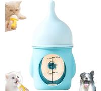 Leak-Proof Squeezable Kitten Bottle, Reusable Pet Feeding Bottle, with Nipples Silicone Puppy Bottles, for Newborn Kittens, Puppies, Small Animals (Blue,20ml)