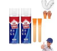 Leak Repair Cream, Dichtungsspray Wasserdicht Aussen, Wasserdichtes Dichtungsspray with Brush for Leak Repair, Dichtspray Wasserdicht Aussen, For Roof, Pipes, Joints Etc (Clear, 2Pcs)