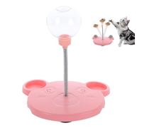 Leaking Treats Ball Pet Feeder Toy, Cat Treat Dispenser Toy, Interactive Pet Toy, Funny Teasing Toys Spring Food Dispenser Toy(Pink)