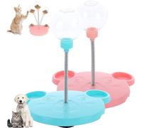 Leaking Treats Ball Pet Feeder Toy, Dog Food Dispenser Toy, Cat Treat Dispenser, Feeder for Cats Puppy and Small Dogs, Pet Toy Treat Dispenser (Pink+Blue)