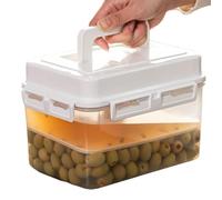 Leakproof Fermentation Container - Pickling Jar for Home Kitchen Apartment | PP HIPS Steel Silicone 5L Capacity, Handle Pressure Plate Design, Food Preservation Camping