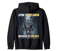 Leal a mi Reina despiadado al Resto Funny Alpha Wolf Meme Sudadera con Capucha