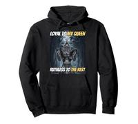 Leal a mi Reina despiadado al Resto Funny Alpha Wolf Meme Sudadera con Capucha