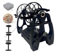 lealovengzh Hiladora Mini PortáTil -Rueda De Hilar EléCtrica-Capacidad A:120g/B: 240g-Hiladora De Pelo Mascota con Pedal Y 3 Carretes, Cardador Tambor 12v - Interruptor De Avance/Retroceso BlackB