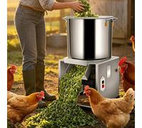 lealovengzh Procesador de alimentos de acero inoxidable, pequeño procesador de alimentación para aves de corral con 4 cuchillas, 3500 RPM, salida de 50-120 kg/h, para granjas, ganadería, pastos, 1200