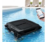 lealovengzh Robot Limpiapiscinas Solar AutomáTico, Skimmer De Piscina con EnergíA Solar Y Control Inteligente,Dos Modos De Carga,Limpieza 24/7 para Todo Tipo De Piscinas,Silencioso Y Potente Black