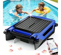 lealovengzh Robot Skimmer De Piscina Solar-Limpiador AutomáTico Superficie,Carga Dual Y Control App,Motor Sin Escobillas Resistente Al Agua Salada, Cesta 4,1L/Inteligente Evitar ObstáCulos,200m² Blue