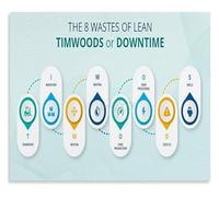 Lean Methodology 8 Wastes Hospital Poster Educational Wall Art for Medical Office Clinic Decor(Framed,16x24inch(40x60cm))