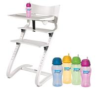 Leander Trona blanca RAL-9016 con barra de seguridad, mesa conectable y vaso BornFree