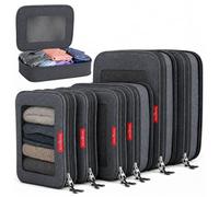 LeanTravel Juego de organizadores de equipaje de compresión (3), Juego de 6 - Negro, XL, viajes