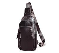 Le'aokuu Hombres Piel Cuero bolsa de viaje y al aire libre Bolsos Cruzados Bolsa de Tableta/Paraguas/té Bolsa de Pecho y Hombro una Mochila Correa para el Hombro Cruz Cuerpo 8005…